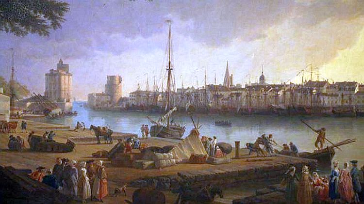 Vue du port de La Rochelle  d'apr&egrave;s Horace Vernet