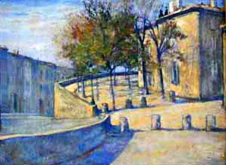 Ombres et lumieres sur  les remparts d'Angouleme par Henry Daras 