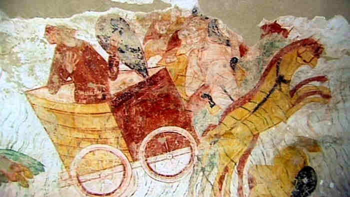 fresque passage mer rouge par pharaon &agrave; Siant-SAvin