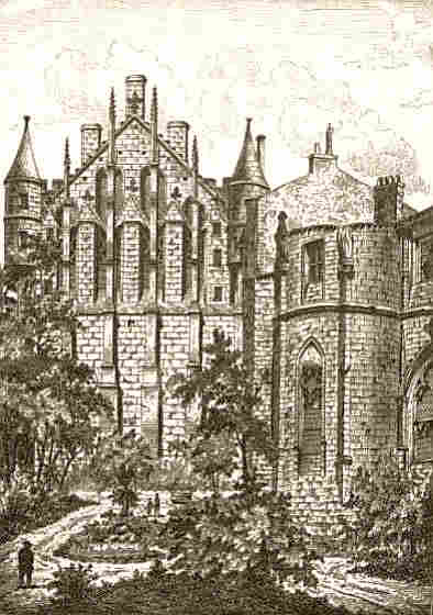 ancien palais des  comtes du Poitou &agrave; Poitiers - litho 19e