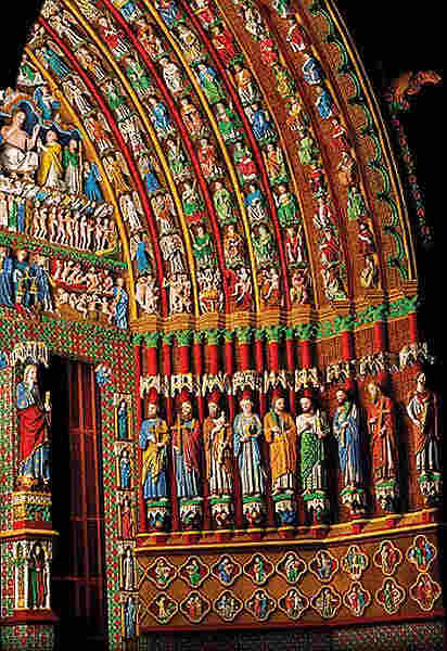 Plychromie fa&ccedil;ade Notre-Dame de Poitiers