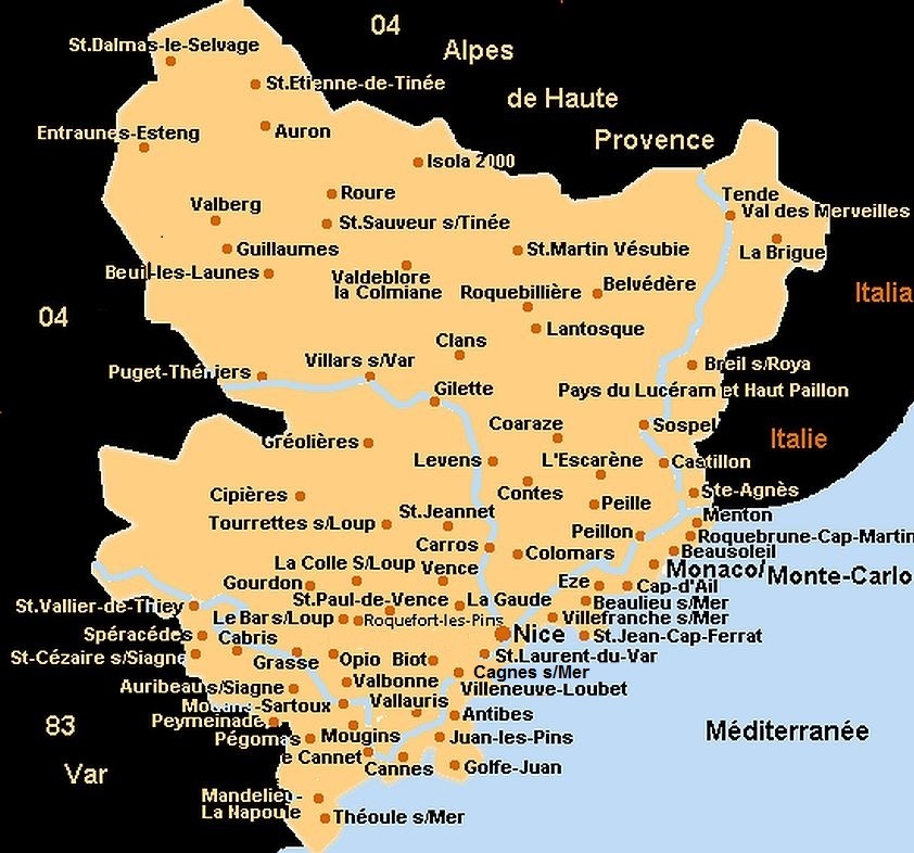 map alpes maritimes