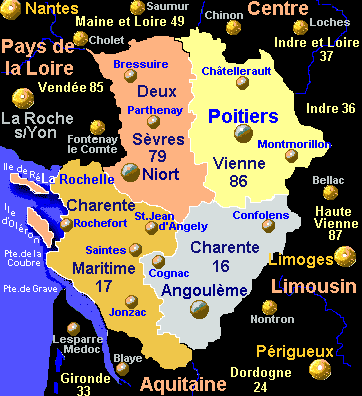 Carte   Charentes-Poitou
