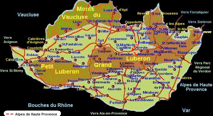 carte luberon - luberon map