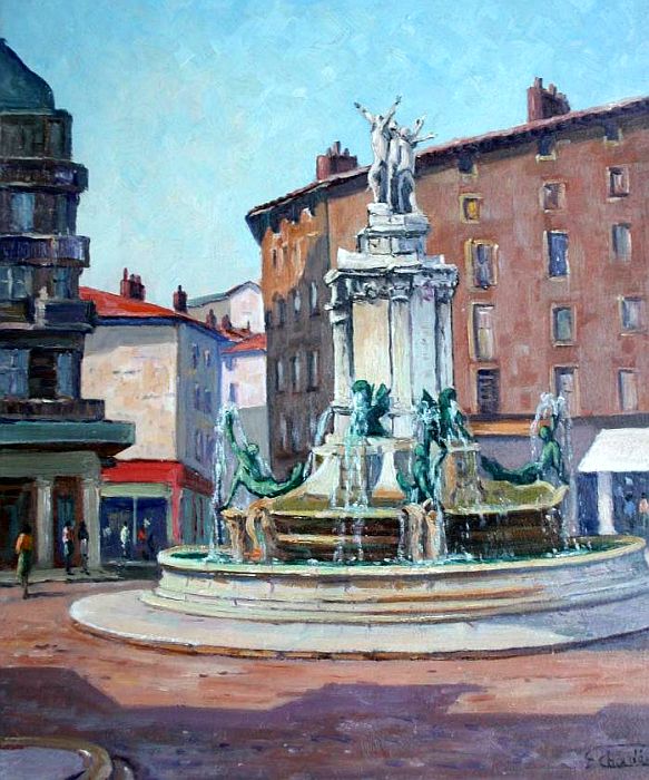 La  fontaine des  3  ordres &agrave; Grenoble  par Florent Chad&eacute;