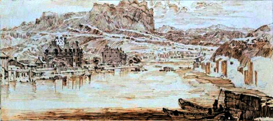 Vue de l'h&ocirc;tel de l'Esdigui&egrave;res par Israel Silvestre