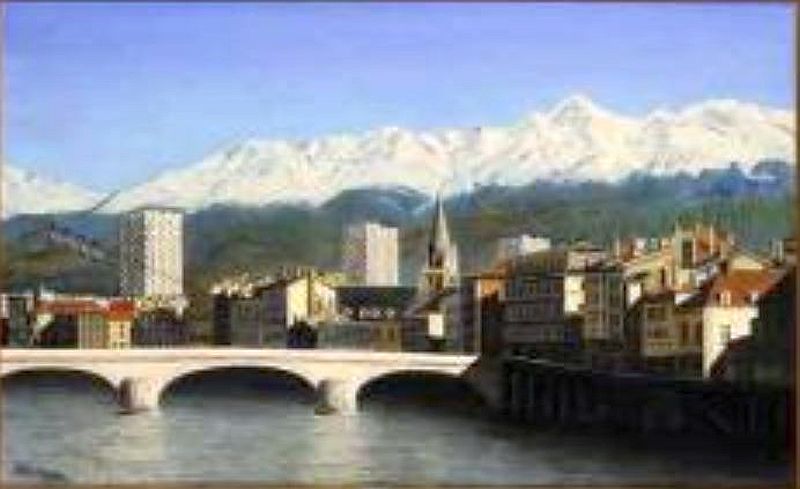 le  massif de belledonne  vu  depuis Grenoble par Roland Atlan