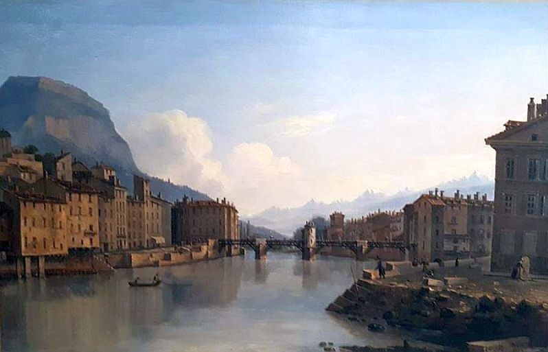 L'Is&egrave;re et  pont de Grenoble par  William Turner