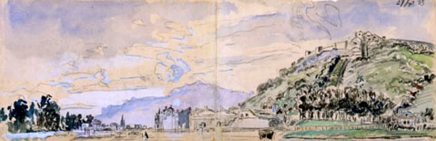 Les auis de Grenoble, l'&icirc;le Verte et la Bastille par Jongkind