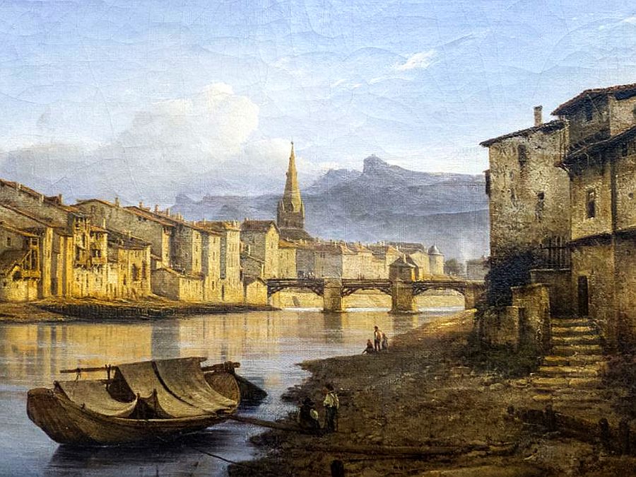 Vue de grenoble depuis  l'ancienne porte St-laurent &agrave; Grenoble par Jean Achard