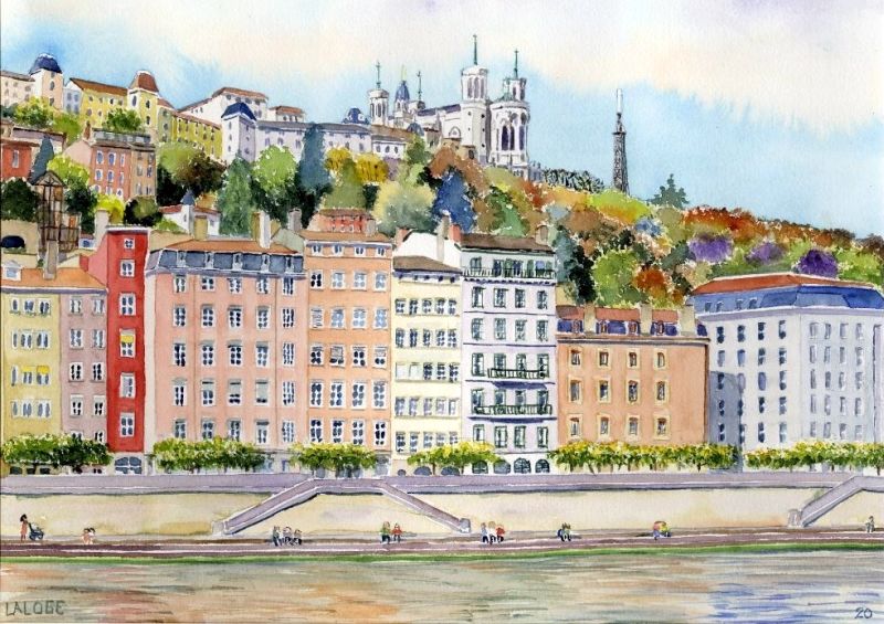 Quai de Saone &agrave;  Lyon par Laurent Laloge