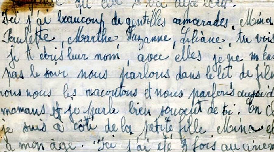 Lettre de Jacqueline Luzgart, enfant d'Izieu