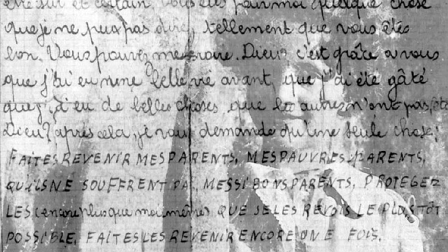 lettre de iliane Gerenstein enfant d'Izieu