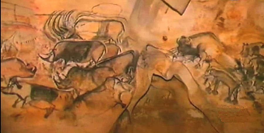 Groupe d'animaux fuyant, grotte Chauvet