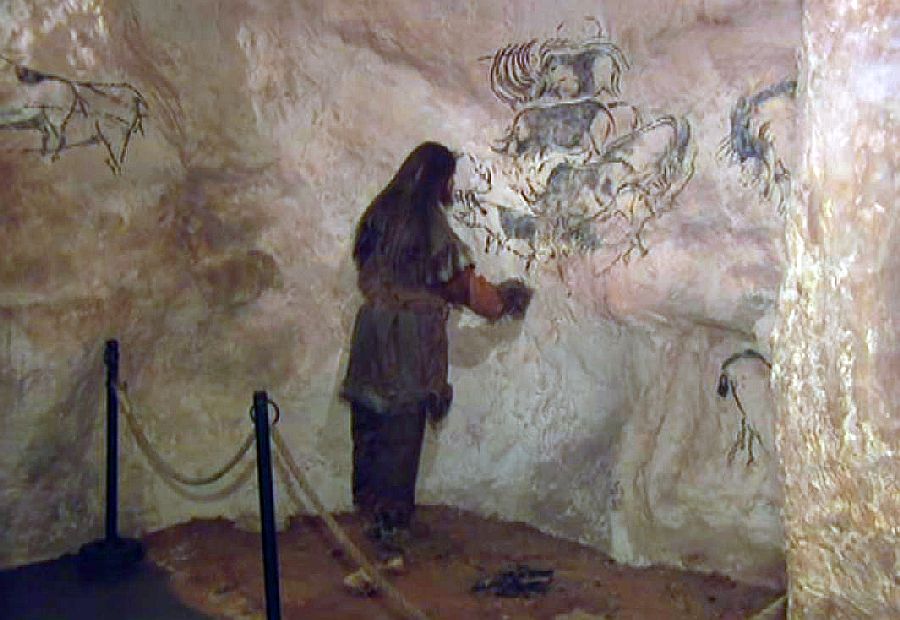 homme des cavernes dessinant, grotte Chauvet