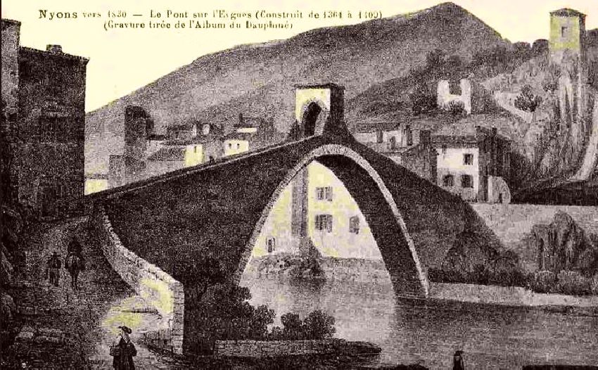 le pont roman  &agrave; Nyons gravure