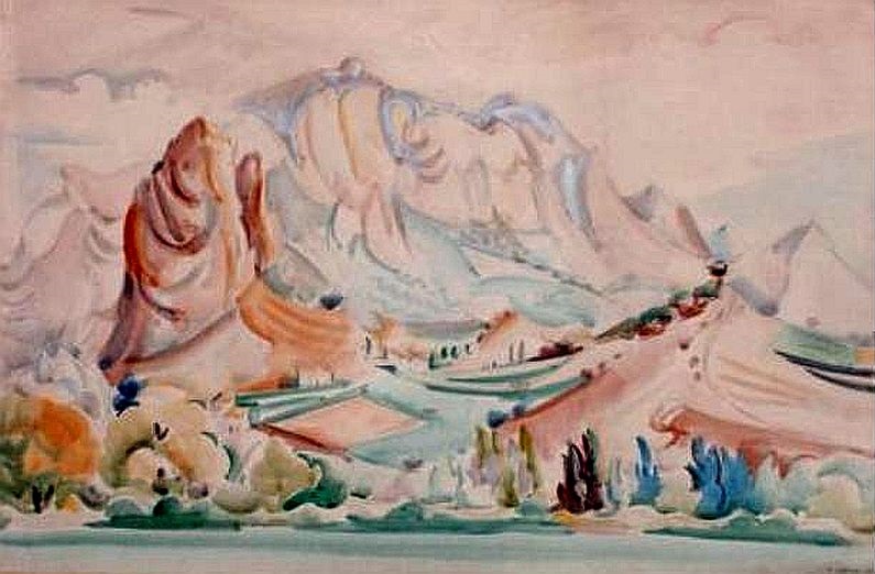 paysage de Mirmande par Andr&eacute; Lhote