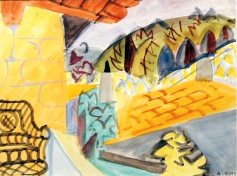 la terrasse de Mirmande par Andr&eacute; Lhote