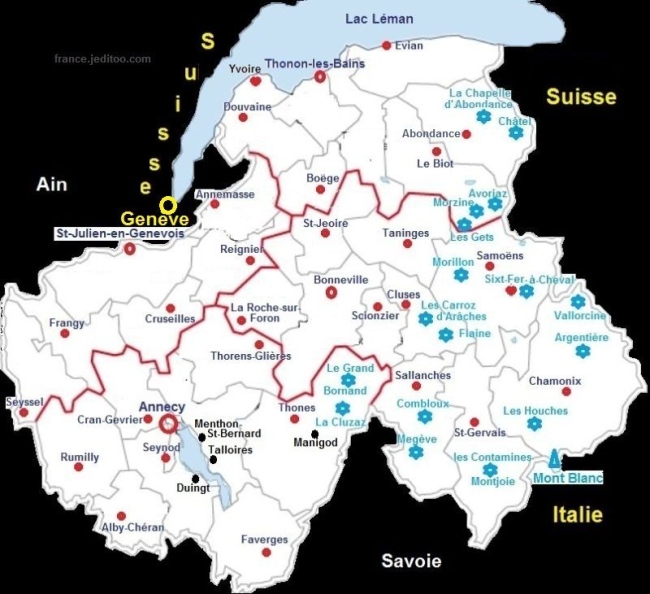 Carte haute-Savoie - Haute-Savoie map