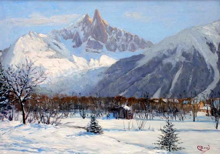 Chamonix, les Drus vus depuis Les Praz par Charles Ceboul