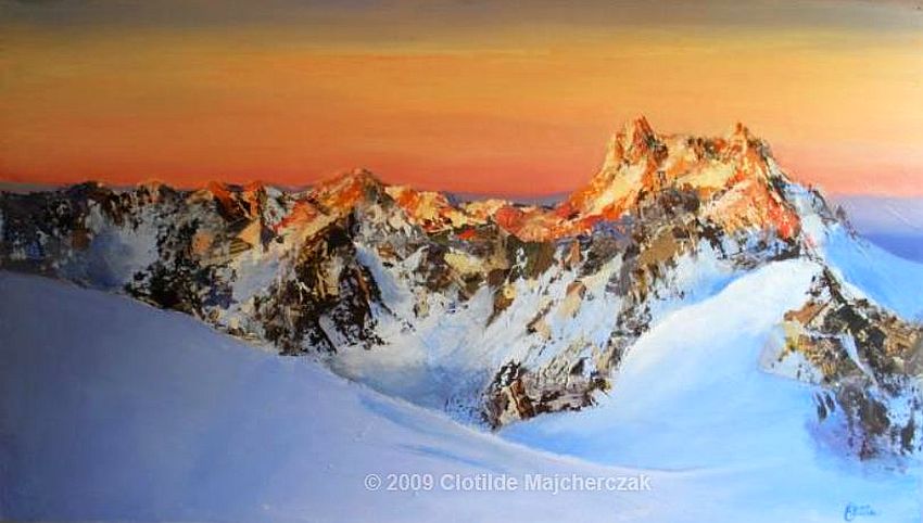 Coucher de soleil  sur le Mont Blanc par Clotilde Majcherczak