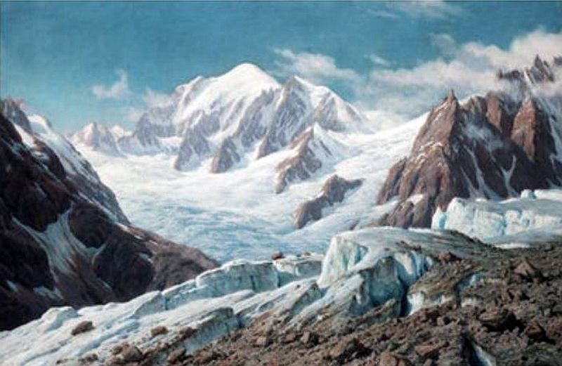 Vue du Mont-Blanc depuis le  glacier de Tal&egrave;fre par Rudolph Reschreiter