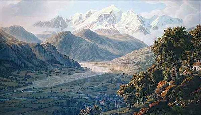 Vue lac de Ch&egrave;de par Lory p&egrave;re et   fils