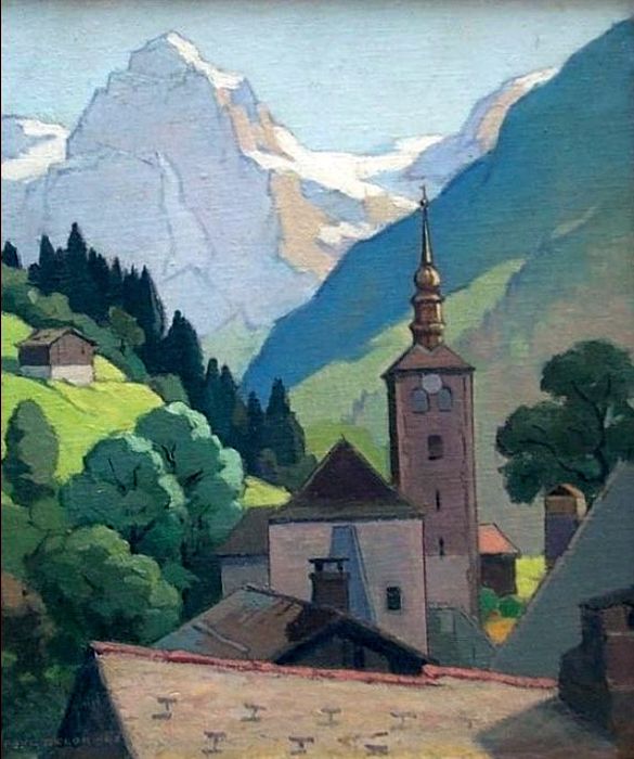 Le  clocher de &agrave; Sixt-Fer-&agrave;-Cheval par Paul Delormoz