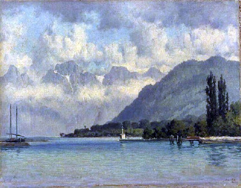 Vue prise &agrave; Evian  par William Baptiste Baird
