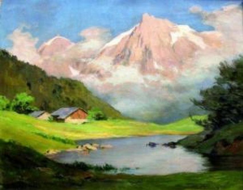 Lac de  la Crie et Aiguille du Midi par Edgard Bouillette