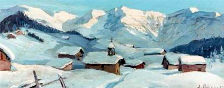Hiver aux environs de Meg&egrave;ve par Lucien Poignant