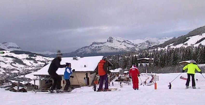 EN haut d'une piste de Meg&egrave;ve