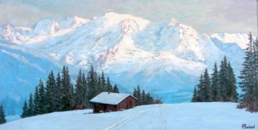 Mont Blanc vu du plateau d'Assy par Lucien Quenard