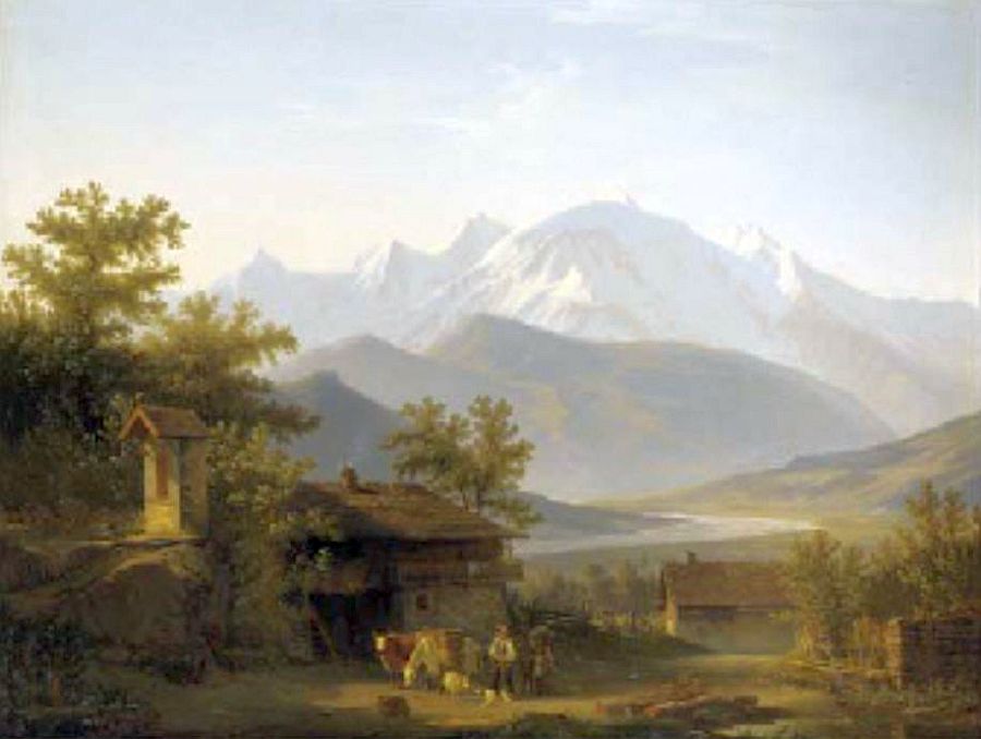 Mont Blanc et Arve   vus de Sallanches par Fran&ccedil;ois Diday