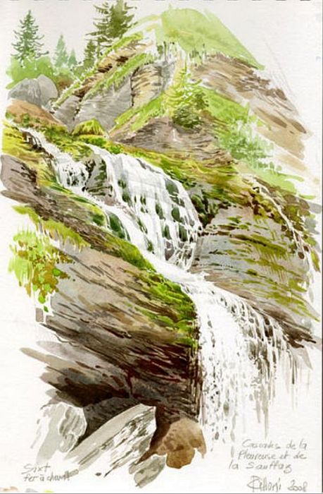 Casccades de la Pleureuse et de la Sauffaz &agrave; Sixt-Fer-&agrave;-Cheval par Claire Felloni