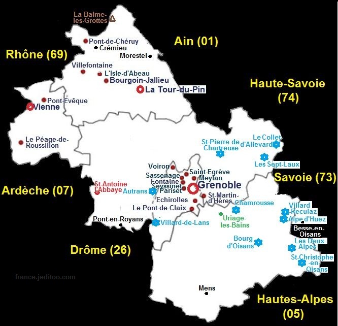 Carte Is&egrave;re - Isere map