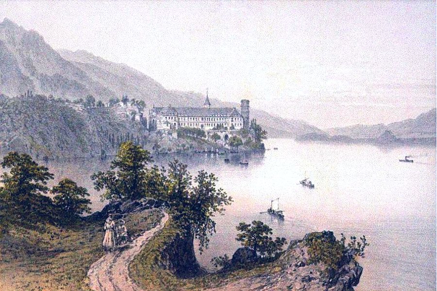 Abbaye de Hautecombe litho 1860
