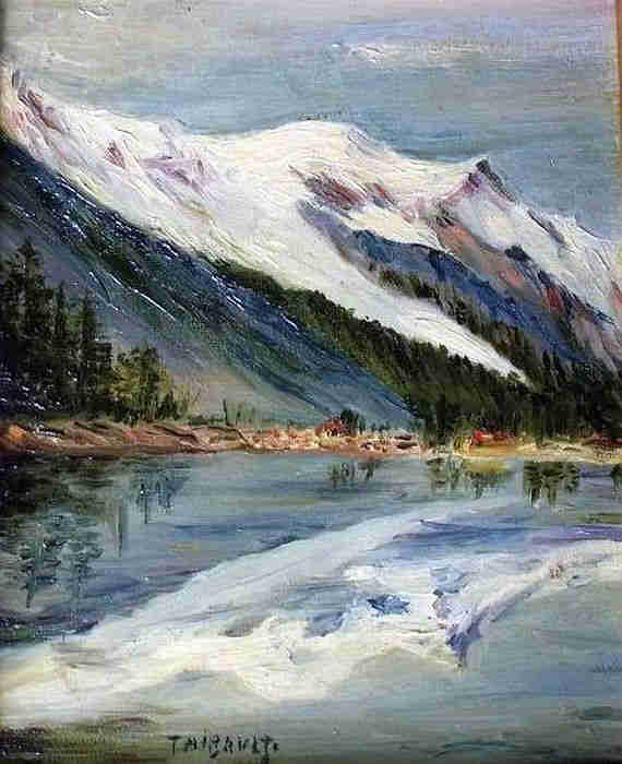 Chamonix, le Mont Blanc et le glacier des Bossons par  Pierre Thibault