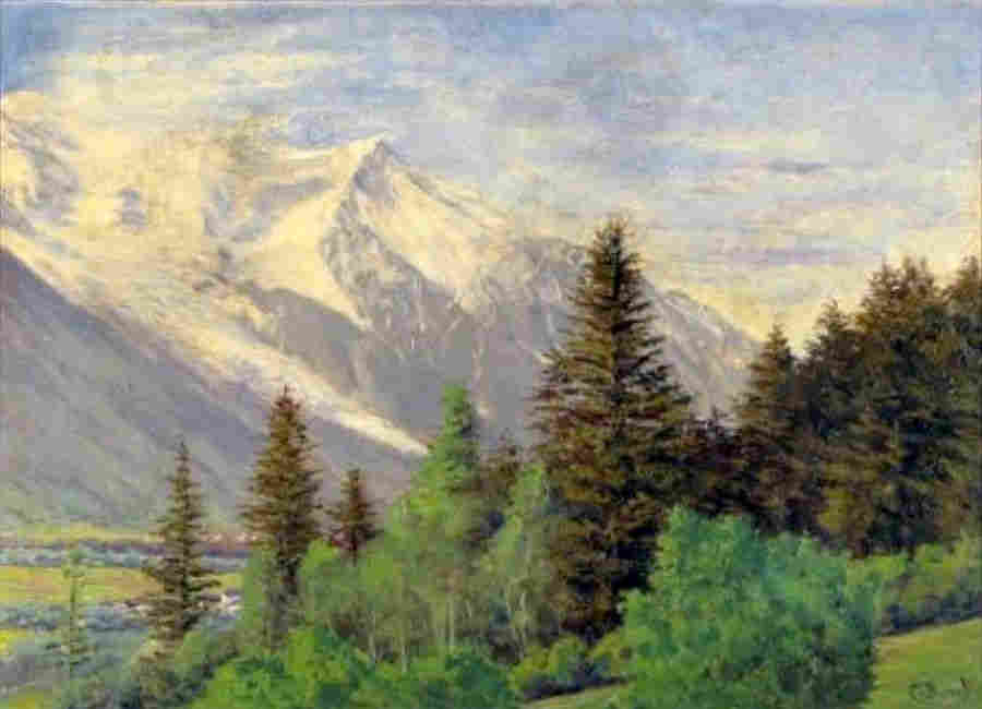 Vall&eacute;e de Chamonix au  printemps par   Charles Ceboul