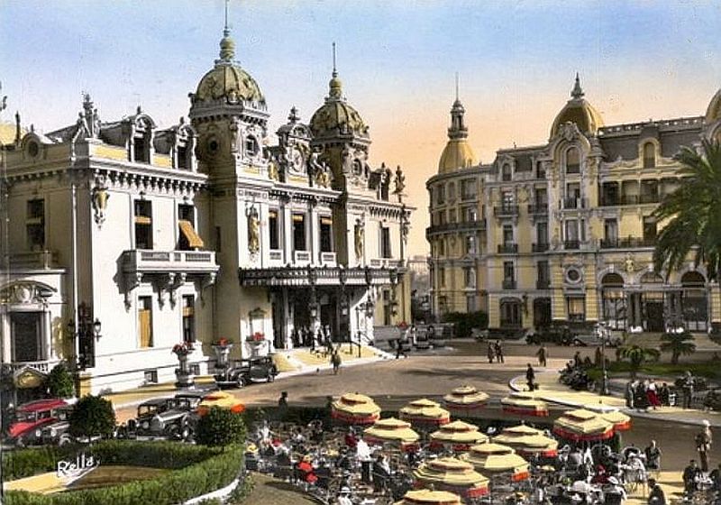 Monaco, café de Paris, casino et hôtel de Paris en 1951